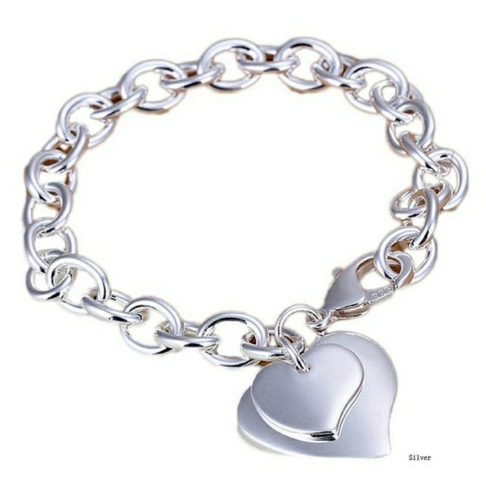 (1-Lefted)925 Stamp Silver ♡ Pendant Bracelet♡ - Picture 2 of 6